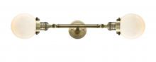 Innovations Lighting 208L-AB-G201-6 - Beacon - 2 Light - 6 inch - Antique Brass - Bath Vanity Light