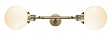 Innovations Lighting 208L-AB-G201-8 - Beacon - 2 Light - 8 inch - Antique Brass - Bath Vanity Light