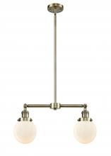 Innovations Lighting 209-AB-G201-6 - Beacon - 2 Light - 23 inch - Antique Brass - Stem Hung - Island Light