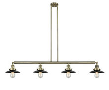 Innovations Lighting 214-AB-M6 - Railroad - 4 Light - 53 inch - Antique Brass - Stem Hung - Adjustable Island Light