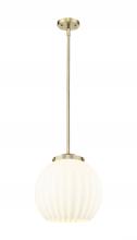 Innovations Lighting 221-1S-AB-G1217-14WV - White Venetian - 1 Light - 14 inch - Antique Brass - Stem Hung - Pendant