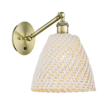 Innovations Lighting 317-1W-AB-NBD-9-NAT - Bristol Natural - 1 Light - 9 inch - Antique Brass - Sconce