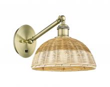 Innovations Lighting 317-1W-AB-NBD2-9-NAT - Bristol Natural II - 1 Light - 9 inch - Antique Brass - Sconce