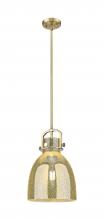 Innovations Lighting 410-1SM-BB-G412-10ME - Newton Bell - 1 Light - 10 inch - Brushed Brass - Mini Pendant