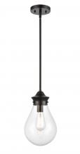 Innovations Lighting 414-1S-BK-8CL - Genesis - 1 Light - 8 inch - Matte Black - Stem hung - Mini Pendant