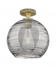 Innovations Lighting 434-1F-BB-G1213-10SM - Crown Point - 1 Light - 10 inch - Brushed Brass - Flush Mount