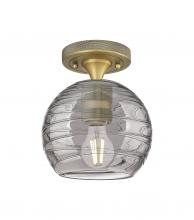 Innovations Lighting 434-1F-BB-G1213-6SM - Crown Point - 1 Light - 6 inch - Brushed Brass - Flush Mount