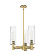 Innovations Lighting 434-3CR-BB-G434-12CL - Crown Point - 3 Light - 18 inch - Brushed Brass - Pendant