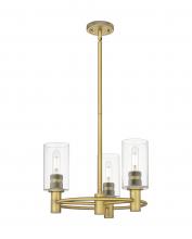 Innovations Lighting 434-3CR-BB-G434-7CL - Crown Point - 3 Light - 18 inch - Brushed Brass - Pendant