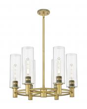 Innovations Lighting 434-6CR-BB-G434-12CL - Crown Point - 6 Light - 24 inch - Brushed Brass - Chandelier