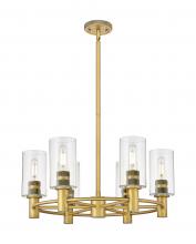Innovations Lighting 434-6CR-BB-G434-7CL - Crown Point - 6 Light - 24 inch - Brushed Brass - Chandelier