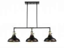 Innovations Lighting 443SW-3I-BAB-M15BK - Metro - 3 Light - 38 inch - Black Antique Brass - Stem hung - Island Light