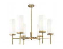 Innovations Lighting 463-6CR-BB-G463-12WH - Blakeley - 6 Light - 32 inch - Brushed Brass - Chandelier