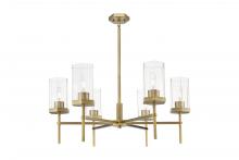 Innovations Lighting 463-6CR-BB-G463-8CL - Blakeley - 6 Light - 32 inch - Brushed Brass - Chandelier