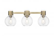 Innovations Lighting 464-3W-BB-G464B-7CL - Lawton Sphere - 3 Light - 27 inch - Brushed Brass - Bath Vanity Light