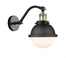 Innovations Lighting 515-1W-BAB-HFS-61-BK - Hampden - 1 Light - 7 inch - Black Antique Brass - Adjustable Sconce