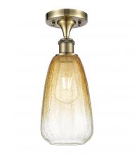 Innovations Lighting 516-1C-AB-G480-6AM - Brookhaven Almond - 1 Light - 6 inch - Antique Brass - Semi-Flush Mount