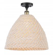 Innovations Lighting 516-1C-BAB-NBD-16-NAT - Bristol Natural - 1 Light - 6 inch - Black Antique Brass - Semi-Flush Mount