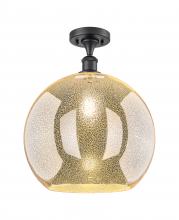 Innovations Lighting 516-1C-BK-G128-14 - Athens - 1 Light - 14 inch - Matte Black - Semi-Flush Mount