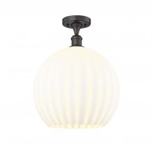 Innovations Lighting 516-1C-OB-G1217-14WV - White Venetian - 1 Light - 14 inch - Oil Rubbed Bronze - Semi-Flush Mount