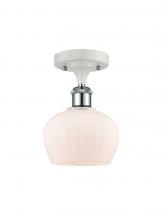 Innovations Lighting 516-1C-WPC-G91 - Fenton - 1 Light - 7 inch - White Polished Chrome - Semi-Flush Mount