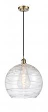 Innovations Lighting 516-1P-AB-G1213-14 - Athens Deco Swirl - 1 Light - 14 inch - Antique Brass - Cord hung - Pendant