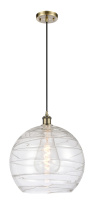 Innovations Lighting 516-1P-AB-G1213-14CL - Athens Deco Swirl - 1 Light - 14 inch - Antique Brass - Cord hung - Mini Pendant