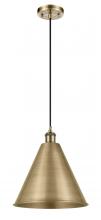 Innovations Lighting 516-1P-AB-MBC-16-AB - Berkshire - 1 Light - 16 inch - Antique Brass - Cord hung - Mini Pendant