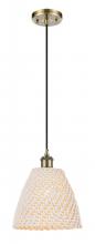 Innovations Lighting 516-1P-AB-NBD-9-NAT - Bristol Natural - 1 Light - 6 inch - Antique Brass - Cord hung - Mini Pendant