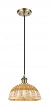 Innovations Lighting 516-1P-AB-NBD2-9-NAT - Bristol Natural II - 1 Light - 9 inch - Antique Brass - Cord hung - Mini Pendant