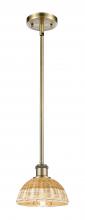 Innovations Lighting 516-1S-AB-NBD2-75-NAT - Bristol Natural II - 1 Light - 8 inch - Antique Brass - Stem hung - Mini Pendant