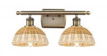 Innovations Lighting 516-2W-AB-NBD2-75-NAT - Bristol Natural II - 2 Light - 18 inch - Antique Brass - Bath Vanity Light