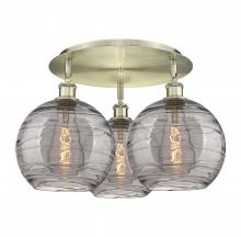 Innovations Lighting 516-3C-AB-G1213-10SM - Athens Deco Swirl - 3 Light - 22 inch - Antique Brass - Semi-Flush Mount