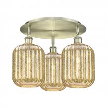 Innovations Lighting 516-3C-AB-G460-7ME - Preston Cylinder - 3 Light - 19 inch - Antique Brass - Semi-Flush Mount