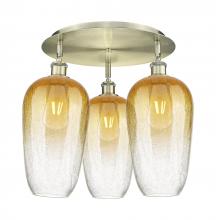 Innovations Lighting 516-3C-AB-G484-7AM - Brookhaven Flute - 3 Light - 19 inch - Antique Brass - Semi-Flush Mount