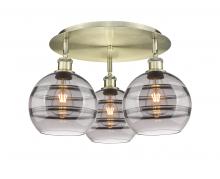 Innovations Lighting 516-3C-AB-G556-8SM - Rochester - 3 Light - 20 inch - Antique Brass - Semi-Flush Mount