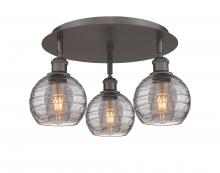 Innovations Lighting 516-3C-OB-G1213-6SM - Athens Deco Swirl - 3 Light - 18 inch - Oil Rubbed Bronze - Semi-Flush Mount