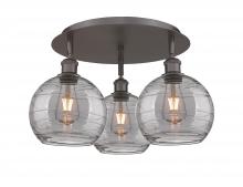 Innovations Lighting 516-3C-OB-G1213-8SM - Athens Deco Swirl - 3 Light - 20 inch - Oil Rubbed Bronze - Semi-Flush Mount