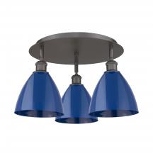 Innovations Lighting 516-3C-OB-MBD-75-BL - Plymouth - 3 Light - 19 inch - Oil Rubbed Bronze - Semi-Flush Mount