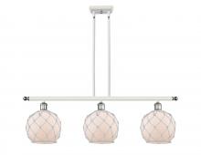 Innovations Lighting 516-3I-WPC-G121-8RW-LED - Farmhouse Rope - 3 Light - 36 inch - White Polished Chrome - Stem hung - Island Light