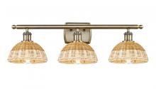 Innovations Lighting 516-3W-AB-NBD2-75-NAT - Bristol Natural II - 3 Light - 28 inch - Antique Brass - Bath Vanity Light