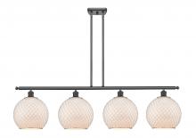Innovations Lighting 516-4I-BK-G121-10CSN - Farmhouse Chicken Wire - 4 Light - 48 inch - Matte Black - Stem hung - Island Light