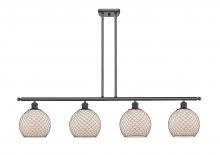 Innovations Lighting 516-4I-BK-G121-8CBK - Farmhouse Chicken Wire - 4 Light - 48 inch - Matte Black - Cord hung - Island Light