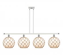 Innovations Lighting 516-4I-WPC-G121-10RB - Farmhouse Rope - 4 Light - 48 inch - White Polished Chrome - Stem hung - Island Light