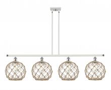 Innovations Lighting 516-4I-WPC-G122-10RB-LED - Farmhouse Rope - 4 Light - 48 inch - White Polished Chrome - Stem hung - Island Light