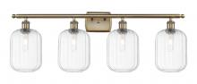 Innovations Lighting 516-4W-AB-G460-7CL - Preston Cylinder - 4 Light - 37 inch - Antique Brass - Bath Vanity Light