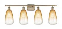 Innovations Lighting 516-4W-AB-G480-6AM - Brookhaven Almond - 4 Light - 36 inch - Antique Brass - Bath Vanity Light