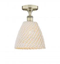 Innovations Lighting 616-1F-AB-NBD-9-NAT - Bristol Natural - 1 Light - 9 inch - Antique Brass - Semi-Flush Mount