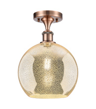 Innovations Lighting 616-1F-AC-G128-10 - Athens - 1 Light - 10 inch - Antique Copper - Semi-Flush Mount