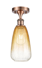 Innovations Lighting 616-1F-AC-G480-6AM - Brookhaven Almond - 1 Light - 6 inch - Antique Copper - Semi-Flush Mount